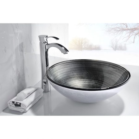 Anzzi Tara Deco-Glass Vessel Sink in Precious Storm LS-AZ8188